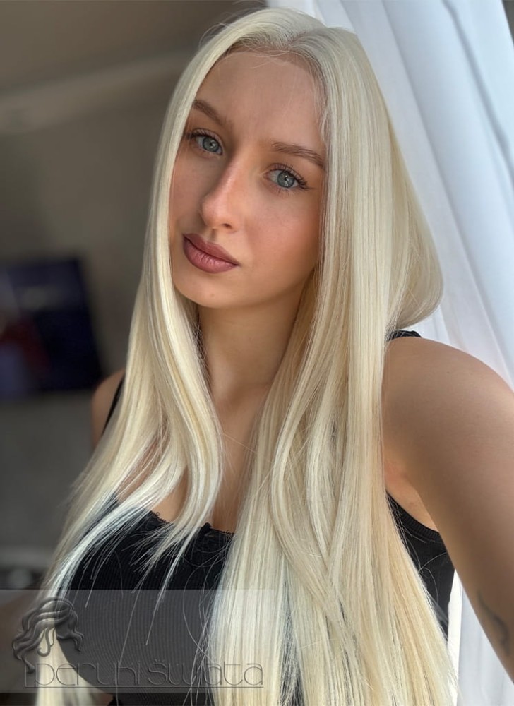 Peruka syntetyczna model Addison, kanekalon termoplastyczny, long bob, kolor: blond nr 613
