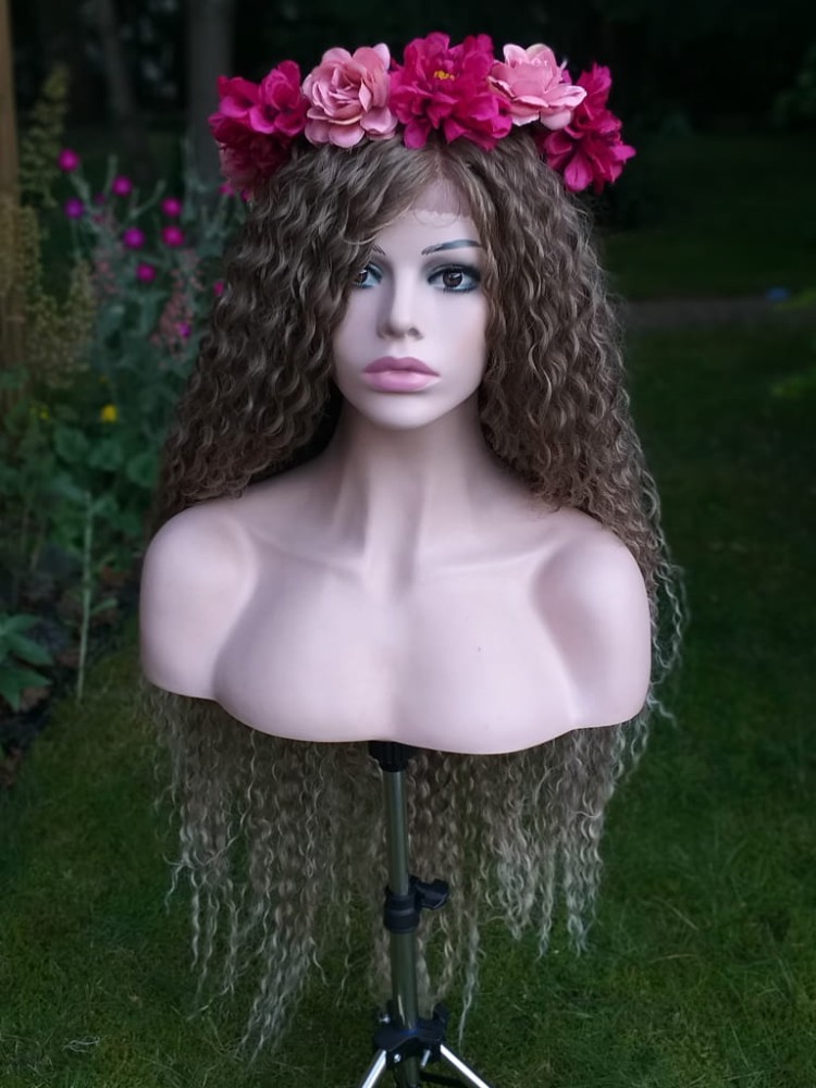 afroloki blond włosy długie lekkie