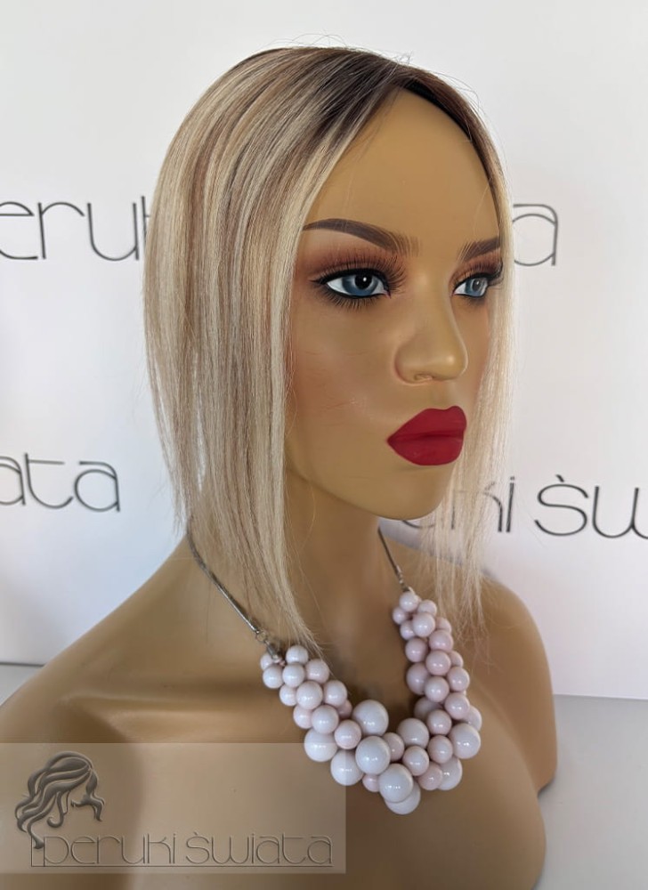 Tupet/topper, model Emerald, włosy naturalne, kolor: mix ciepłych blondów na odroście