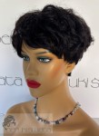 Peruka naturalna, model Genevie, włosy krótkie, kolor: czerń naturalna 1B