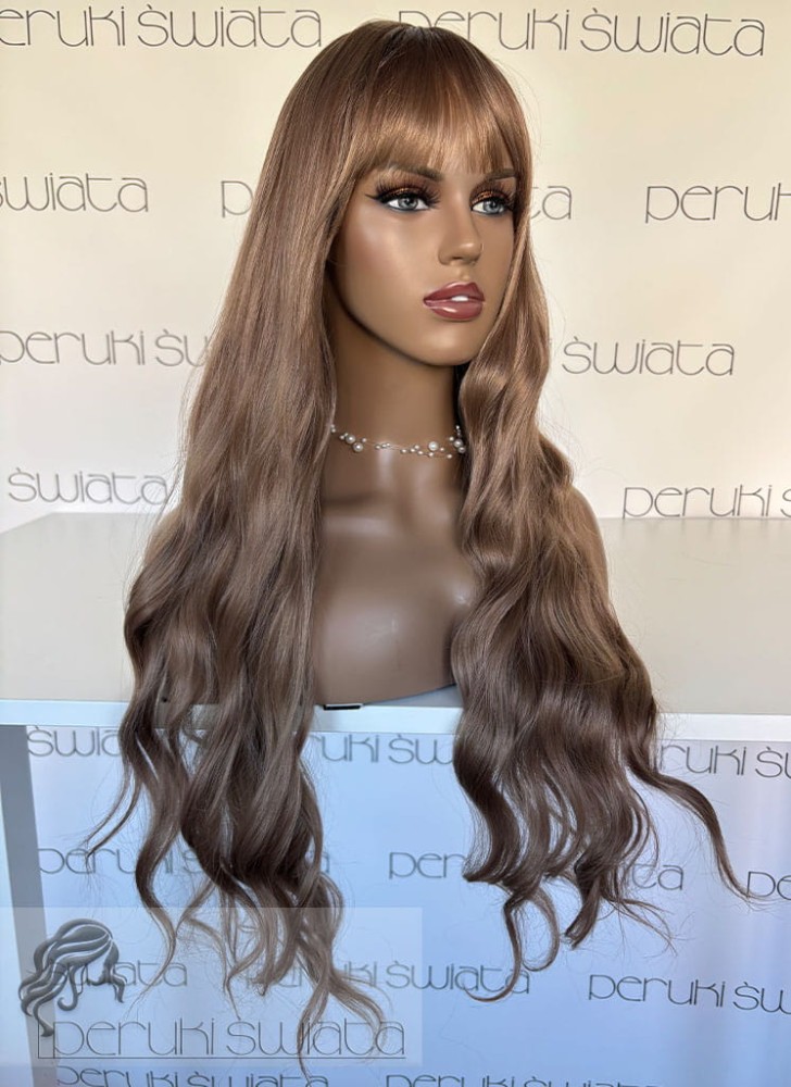 Peruka syntetyczna Mirth, kanekalon termoplastyczny, mix średnich, popielatych blondów na odroście w tonacji