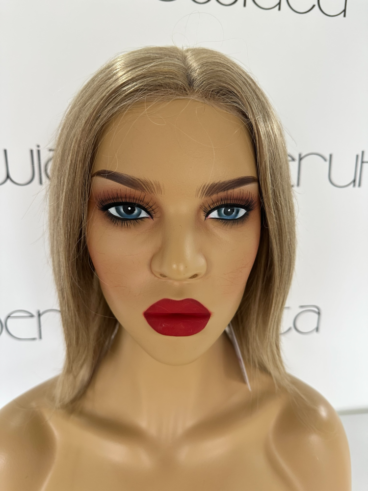Peruka naturalna Tatiana,  słowiański blond, bob, włosy cieniowane