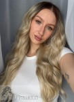 Peruka syntetyczna Noelia, czepek typu: full lace, kanekalon termoplastyczny, mix jasnych blondów na odroście