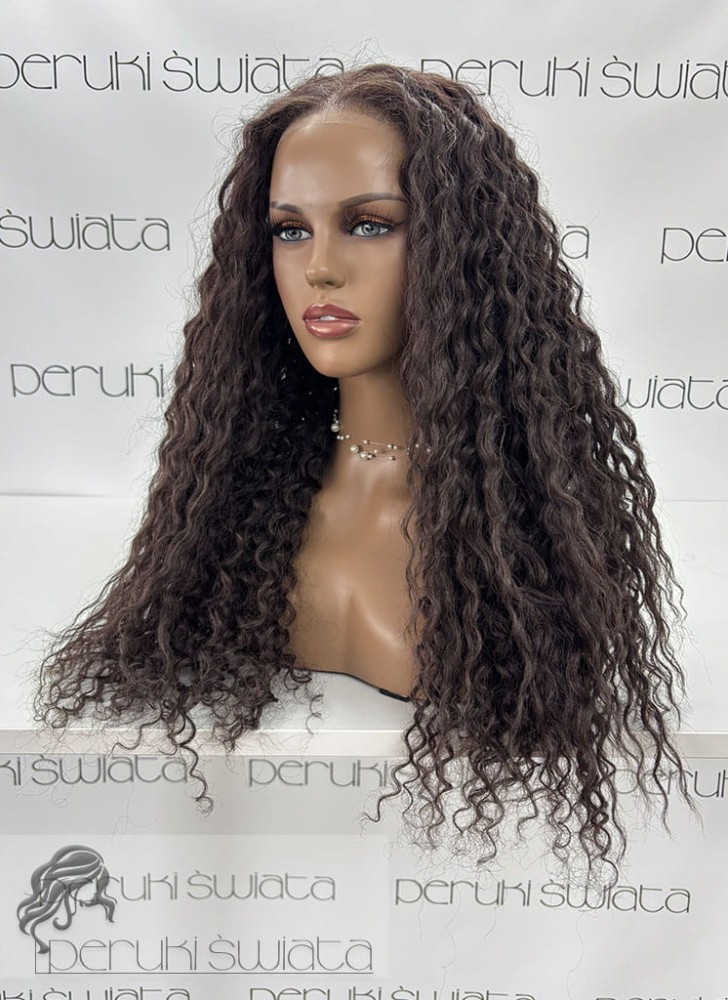 peruka długa loki brąz afroloki