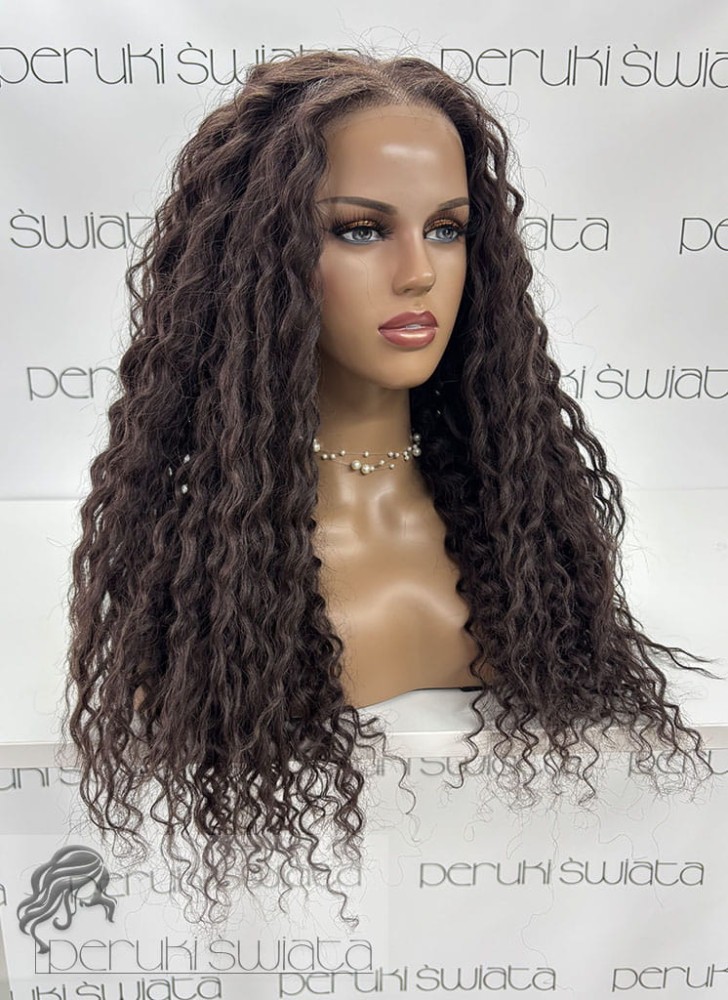 peruka długa loki brąz afroloki