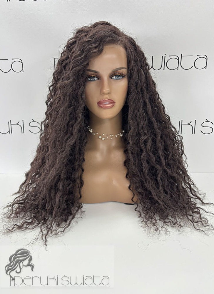 peruka długa loki brąz afroloki