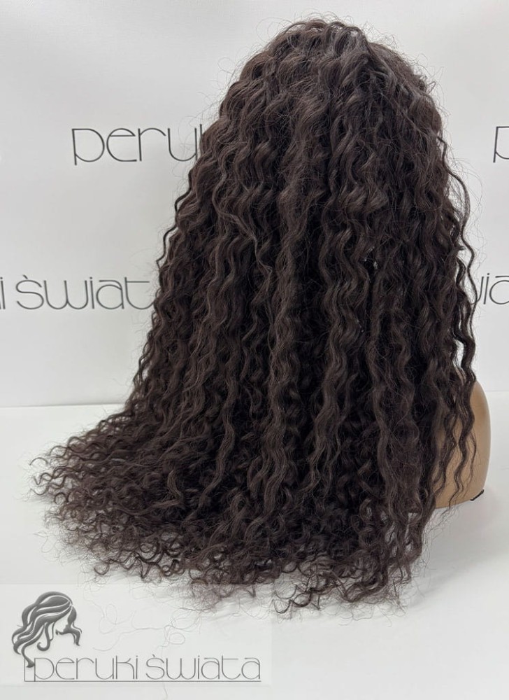 peruka długa loki brąz afroloki