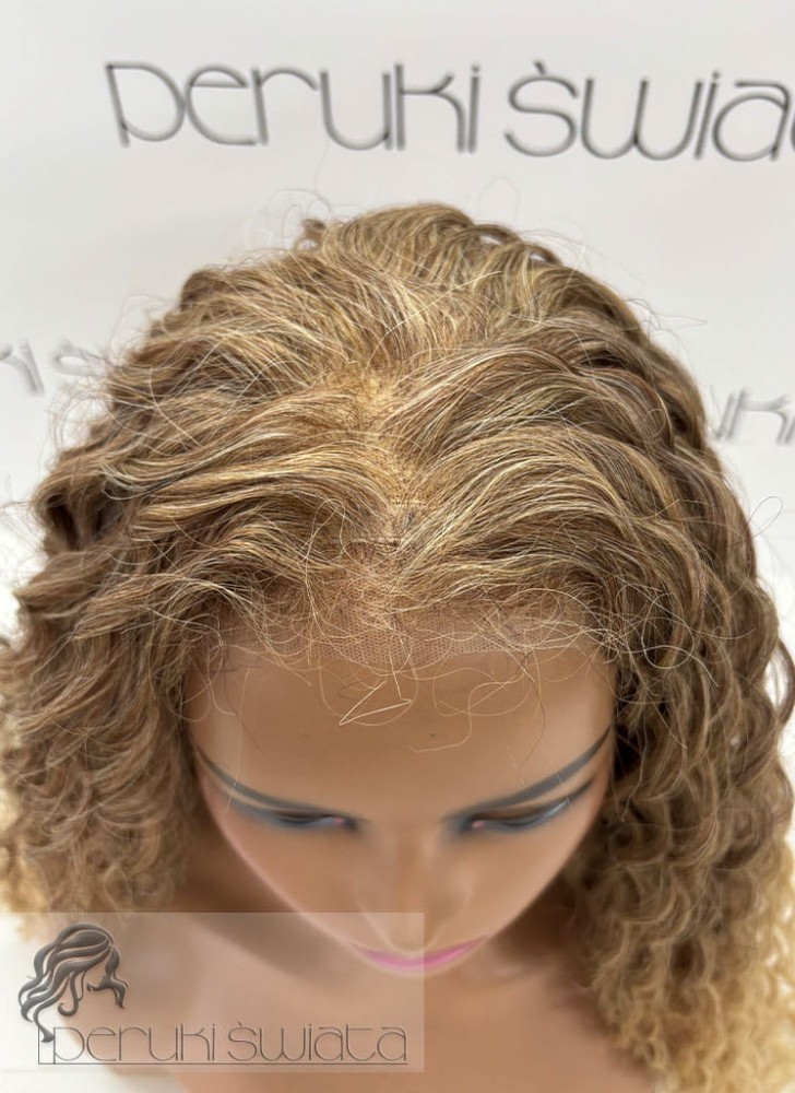 peruka długa loki blond afroloki