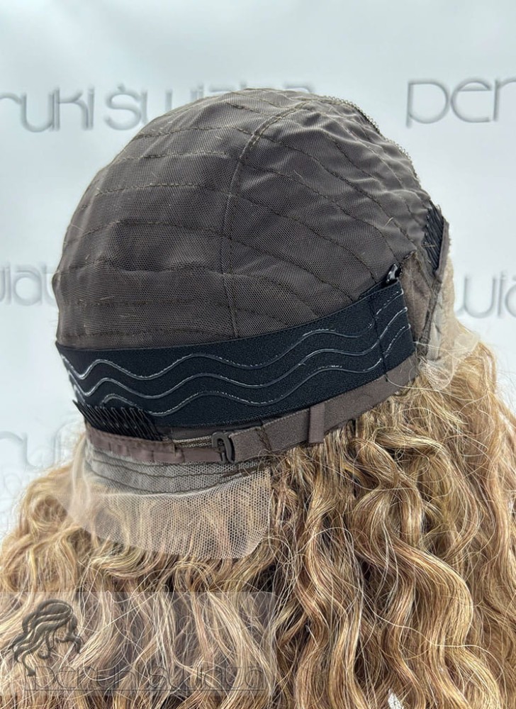 peruka długa loki blond afroloki