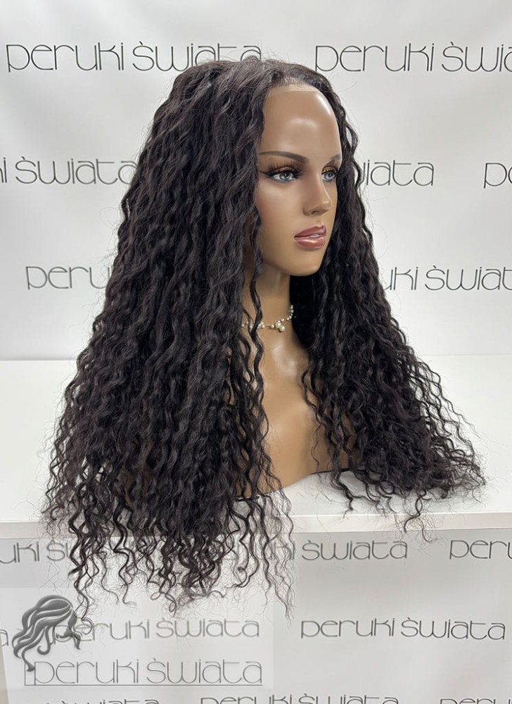 peruka syntetyczna afroloki tkana ręcznie brąz