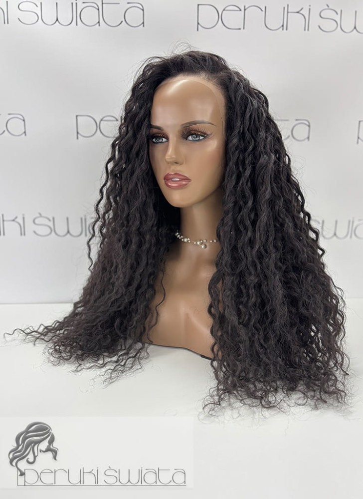 peruka syntetyczna afroloki tkana ręcznie brąz