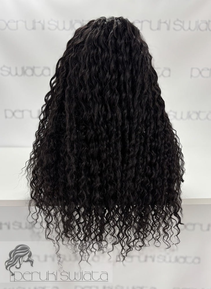 peruka syntetyczna afroloki tkana ręcznie brąz