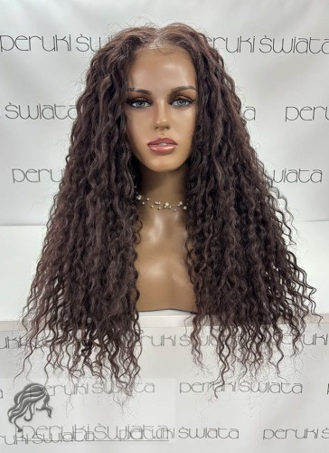 peruka syntetyczna afroloki tkana ręcznie brąz