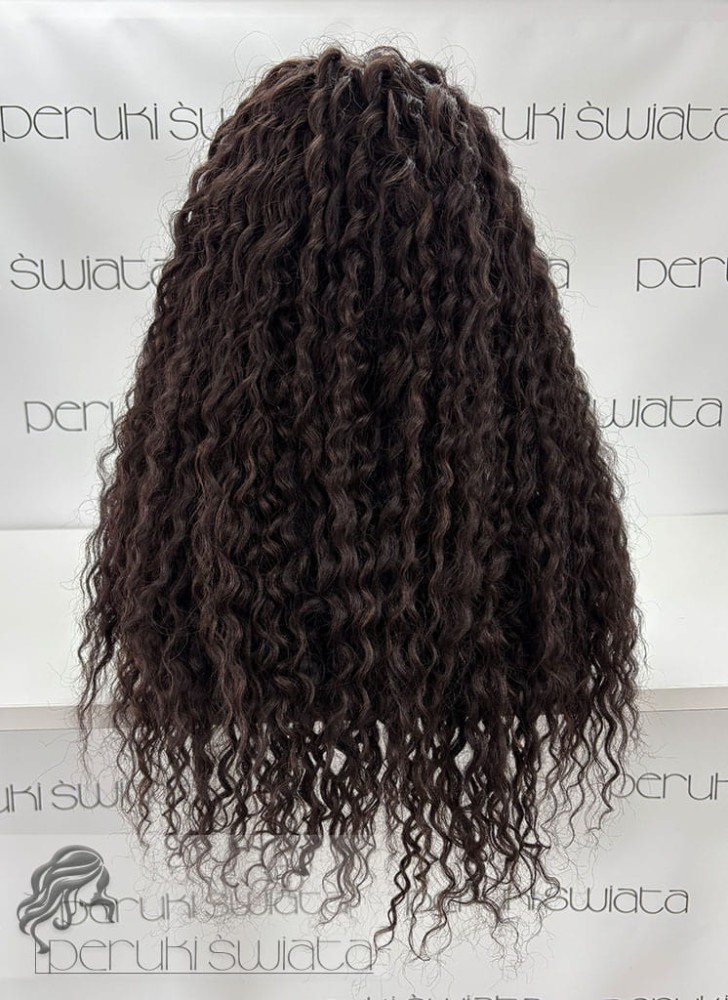 peruka syntetyczna afroloki tkana ręcznie brąz