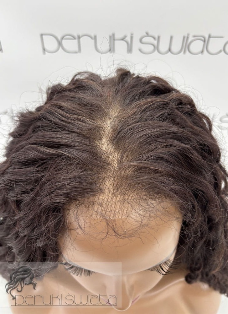 peruka syntetyczna afroloki tkana ręcznie brąz