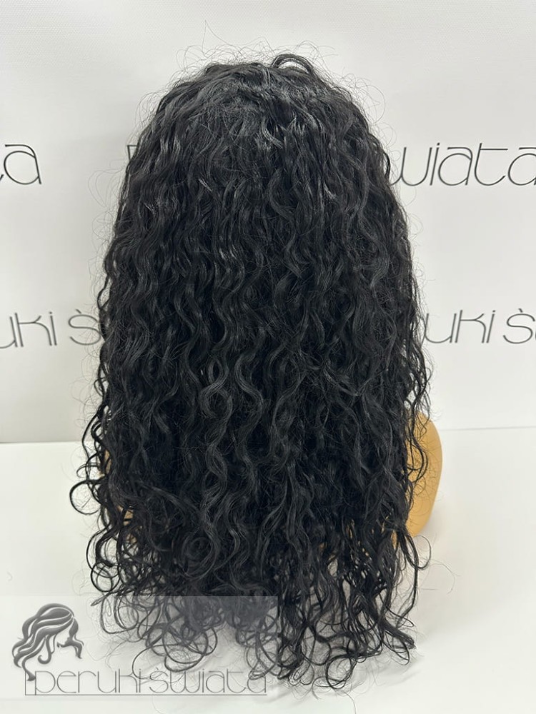 peruka long bob czarny loki