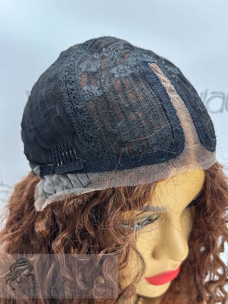 peruka long bob czarny loki