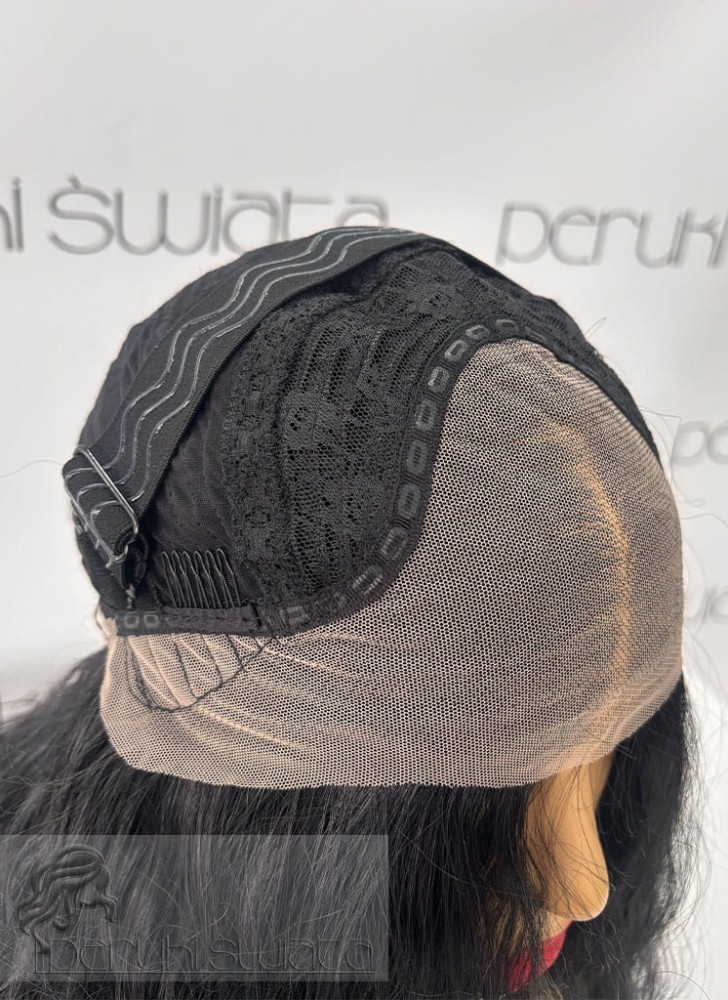 peruka długa włosy czarne fale