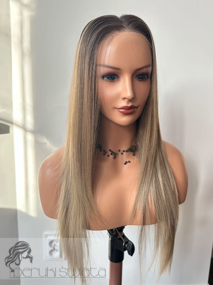 włosy długie proste słowiański blond