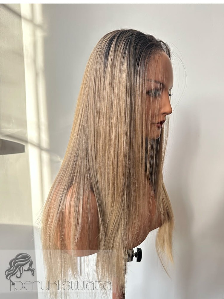 włosy długie proste słowiański blond