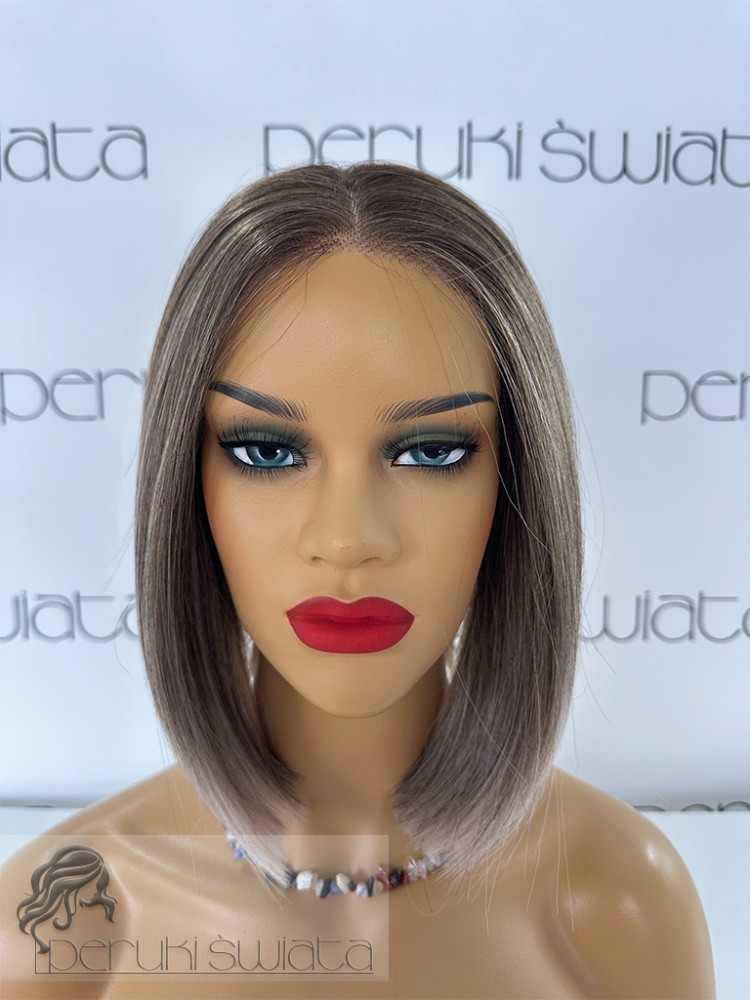 bob blond z refleksami tkany ręcznie na siatce