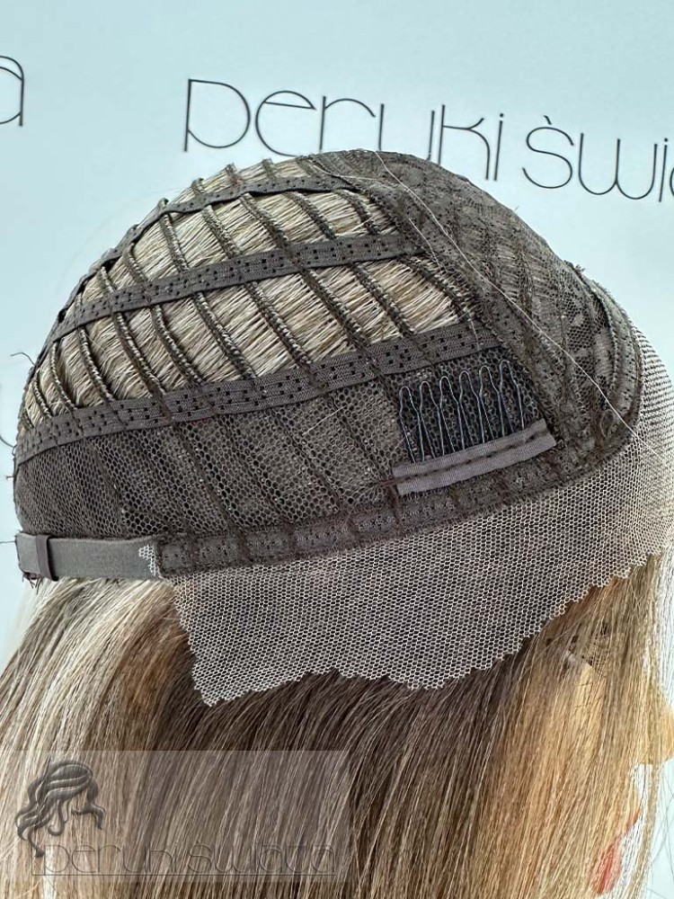 bob blond z refleksami tkany ręcznie na siatce