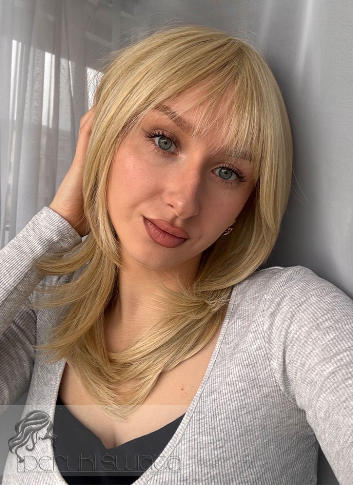 Peruka syntetyczna Charlotte, monotop, słoneczny blond
