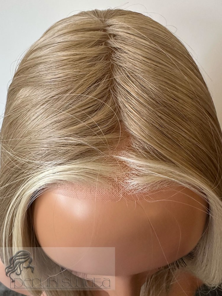 long bob z grzywką kurtynową słowiański blond