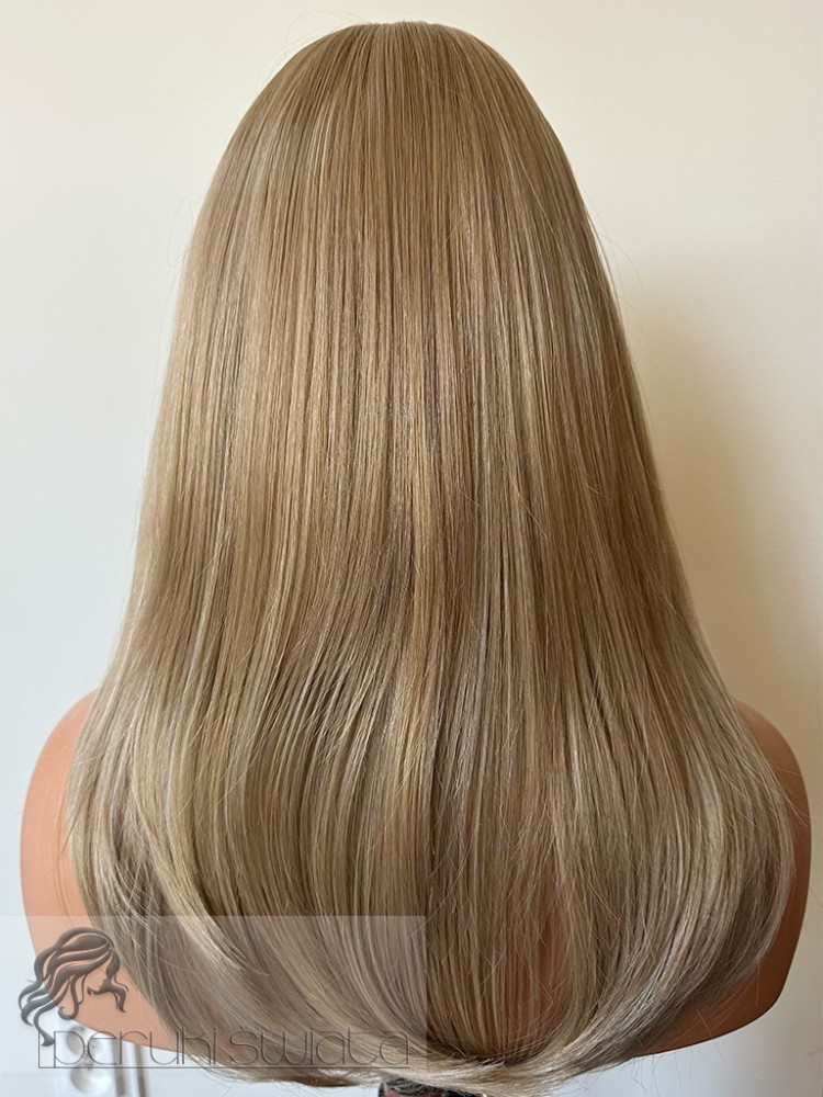 long bob z grzywką kurtynową słowiański blond