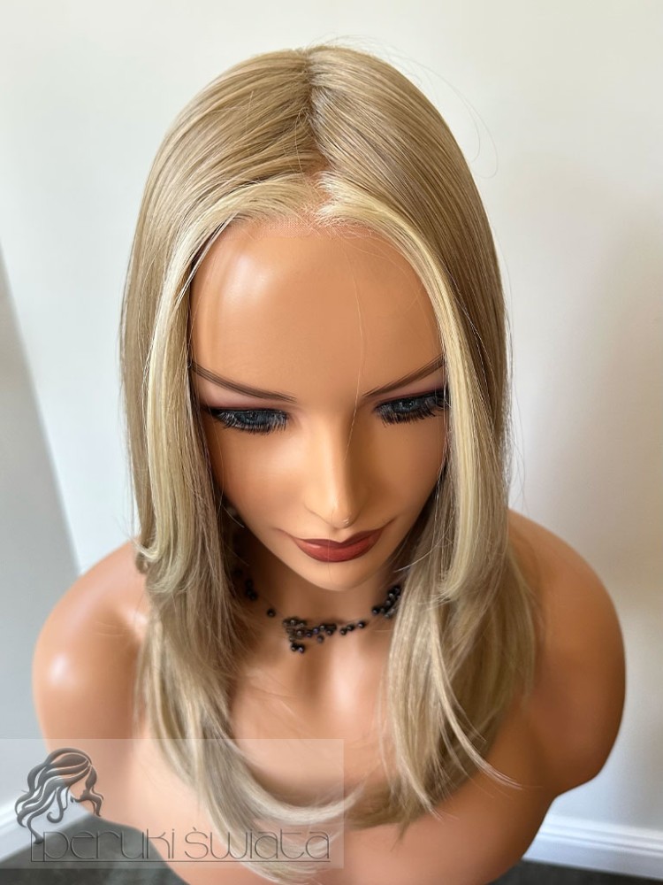 long bob z grzywką kurtynową słowiański blond