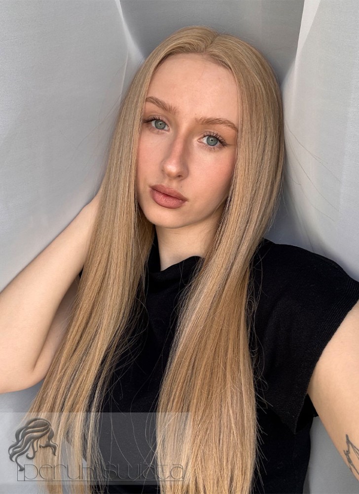 Peruka syntetyczna Isobel, czepek typu: full lace, kanekalon termoplastyczny, ciepły, słowiański blond