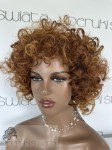 Peruka syntetyczna Saga, afroloki, peruka o dużej objętości, kolor: rudy z miodowymi blond pasemkami