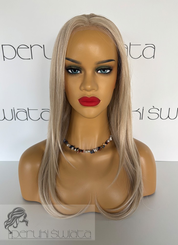 Peruka syntetyczna Priscilla, czepek typu: full lace, kanekalon termoplastyczny,  jasny, słoneczny blond