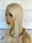 Topper hybrydowy Cornelia, włosy naturalne tkane ręcznie na siateczce, kolor: jasny blond nr 613