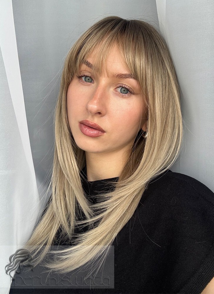 Peruka syntetyczna Ivete, kanekalon termoplastyczny, słowiański blond na odroście