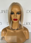 Topper hybrydowy premium, ręcznie tkany, lekki topper syntetyczny, model Lee, kanekalon termoplastyczny, kolor: mix platynowy blond z kremowym blondem