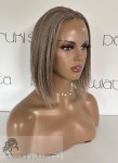 Topper hybrydowy premium, ręcznie tkany, lekki topper syntetyczny, model Lee, kanekalon termoplastyczny, kolor: mix średniego, ciepłego blondu z szarym blondem