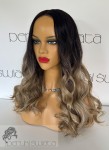 Peruka syntetyczna, model Estella, kanekalon, ombre: słowiański blond z czernią