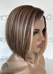 Peruka syntetyczna Erin, bob, kolor: ciemny blond z pasemkami perłowo-beżowego blondu