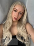Peruka syntetyczna Odelia, premium, kanekalon termoplastyczny, czepek typu: full lace, kanekalon termoplastyczny, jasny blond jaśniejących ku końcom
