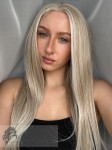 Peruka syntetyczna Elsie PLUS, long bob, kolor: słowiański blond z jaśniejszym przodem i refleksami