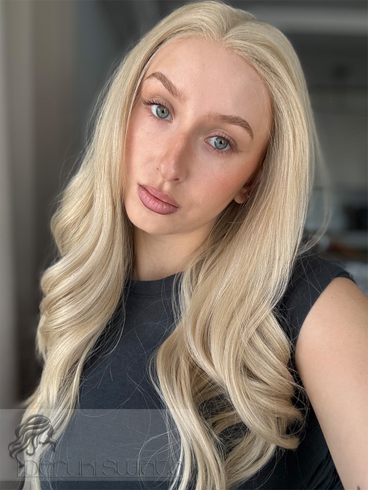 Peruka syntetyczna Judith, premium, kanekalon termoplastyczny, czepek typu: full lace, kanekalon termoplastyczny, jasny, słoneczny blond