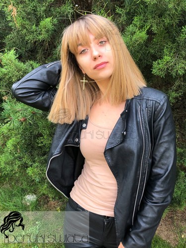 long bob z grzywką włosy blond proste ultra lekkie