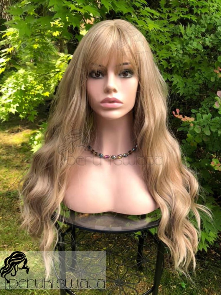 Peruka syntetyczna Joanna, słowiański blond z refleksami