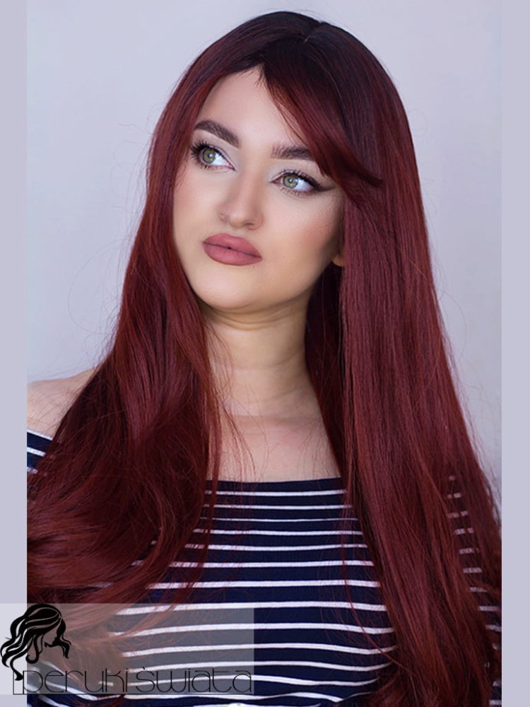 Peruka syntetyczna z kanekalonu typu: true hair, model Ursula, ognisty kasztan