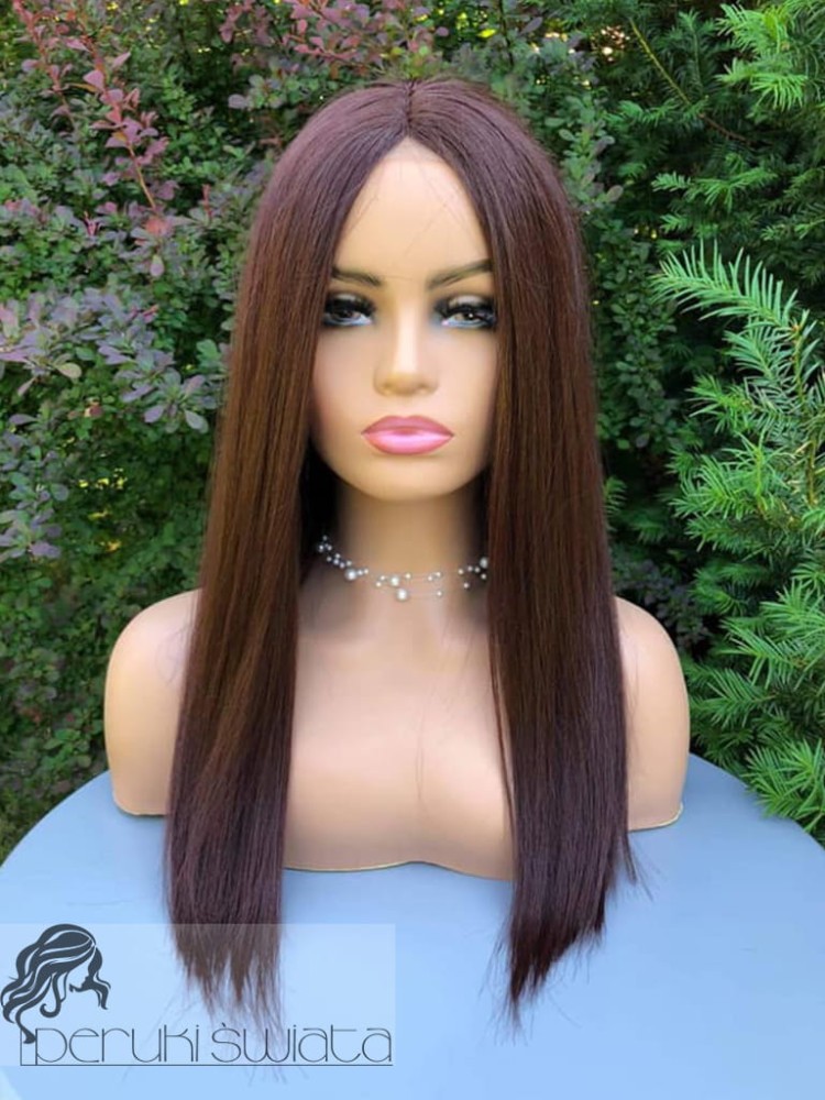 Peruka syntetyczna Amaya, kanekalon japoński, kolor: kasztanowy brąz