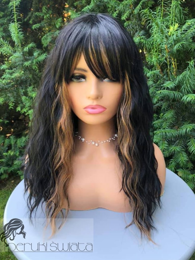 Peruka MW61, kanakelon japoński premium, long bob francuski z prostą grzywką