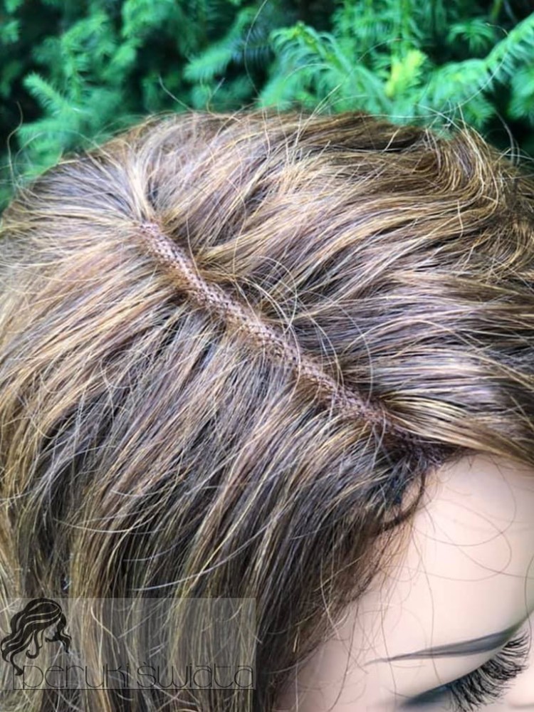 włosy naturalne fale półdługie ciemny blond