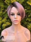 Peruka z włosów naturalnych,  model Lilia, mix liliowo wrzosowy