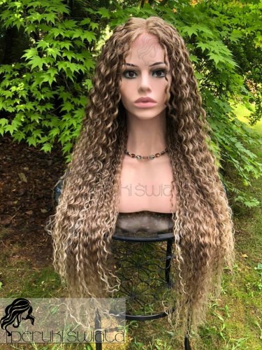 afroloki blond włosy długie lekkie